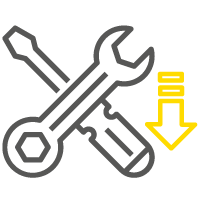 Werkzeug-Icon, dass zeigt wie Wartungsarm eine Wärmepumpe ist